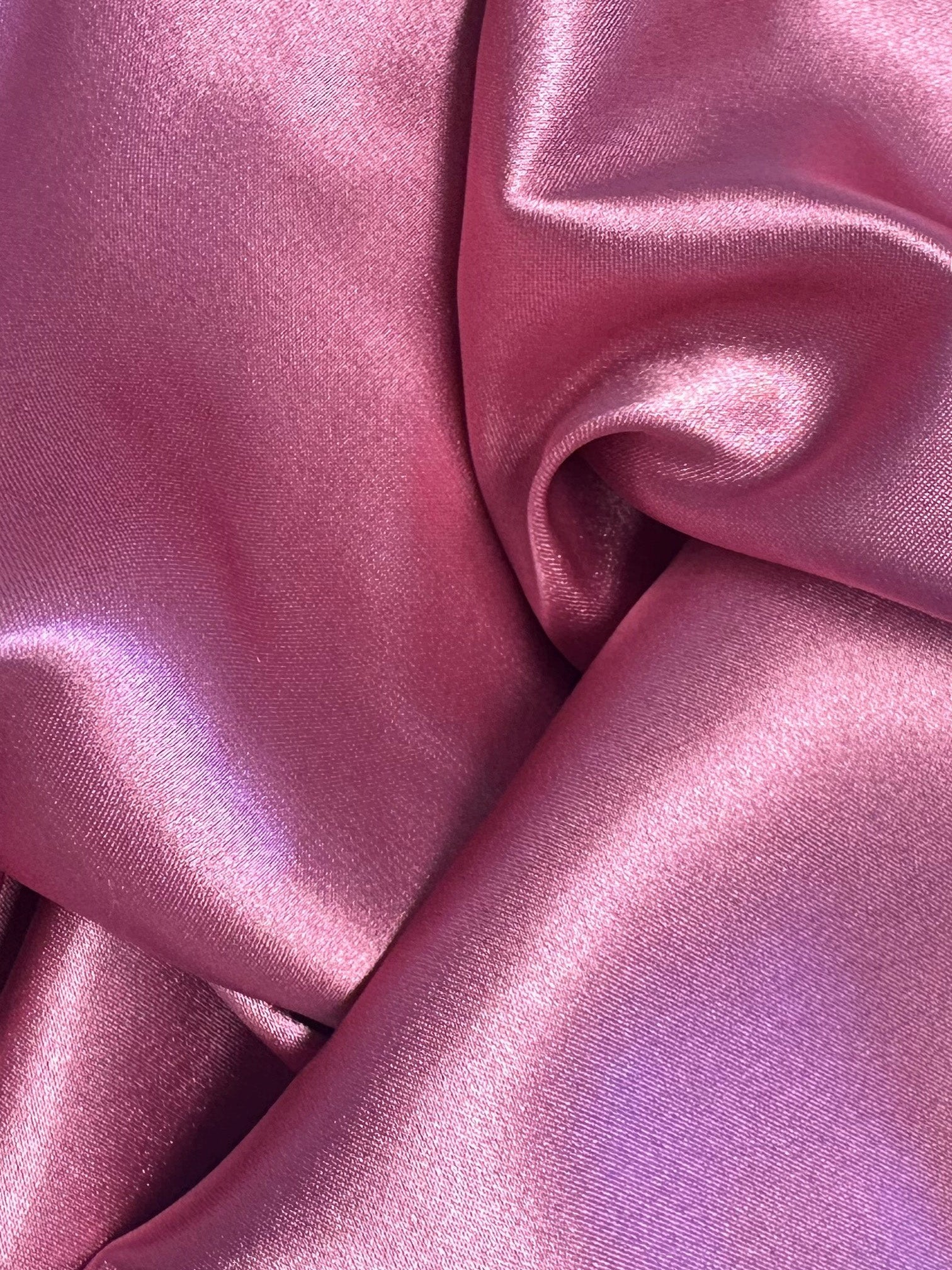 Satin Stretch Polyester Rose Foncé - Empathie