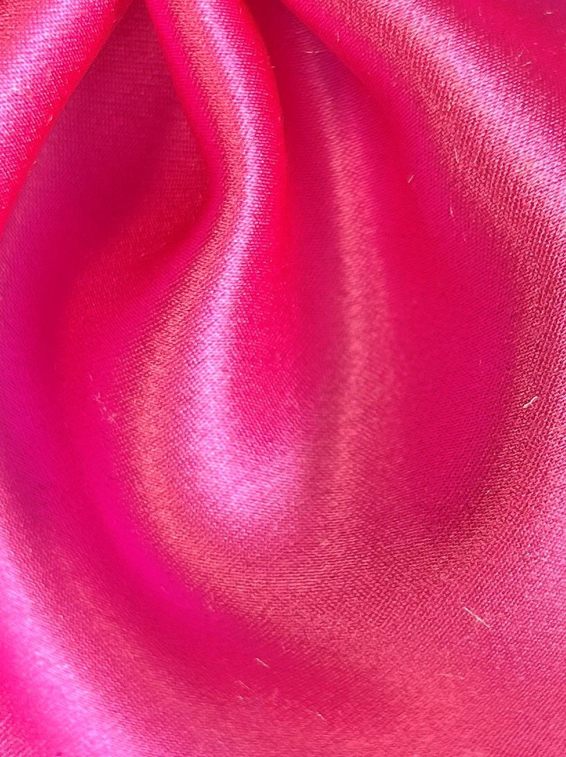 Satin de Soie Rose Fluo - Magnifique