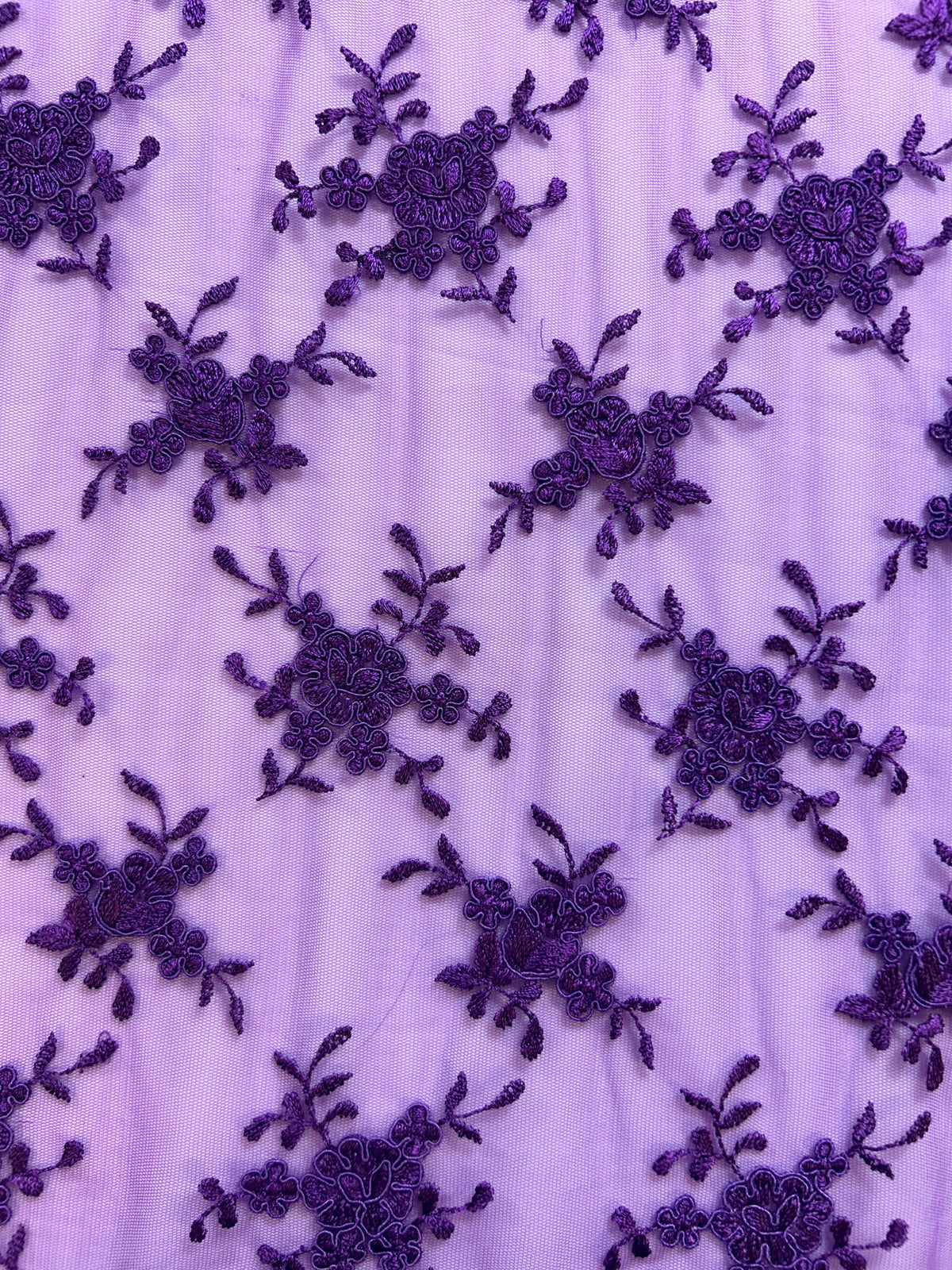 Dentelle Cordonnée Violet - Géraldine