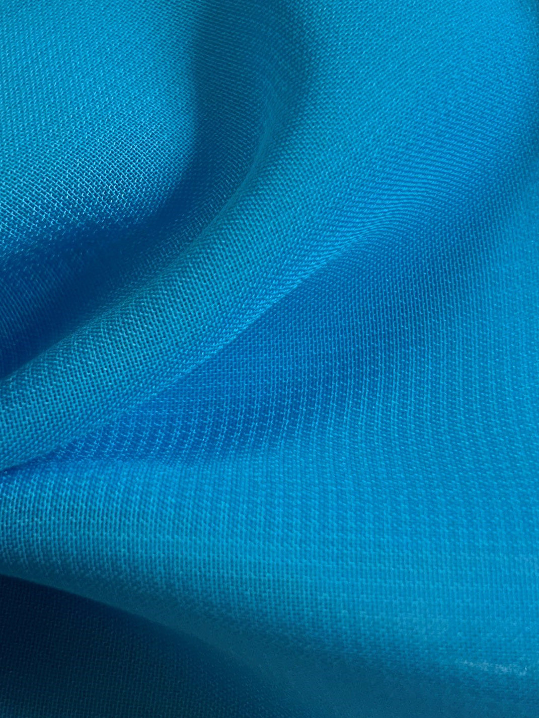 Mousseline de Polyester Turquoise - Bienveillance