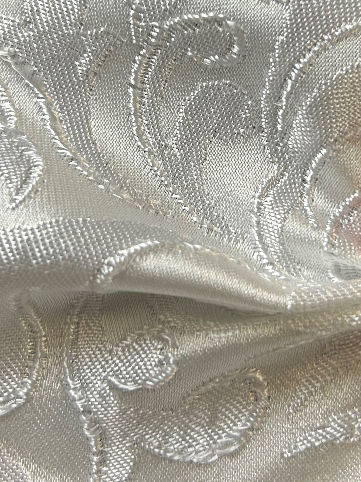 Brocart Jacquard Blanc - Enchantement