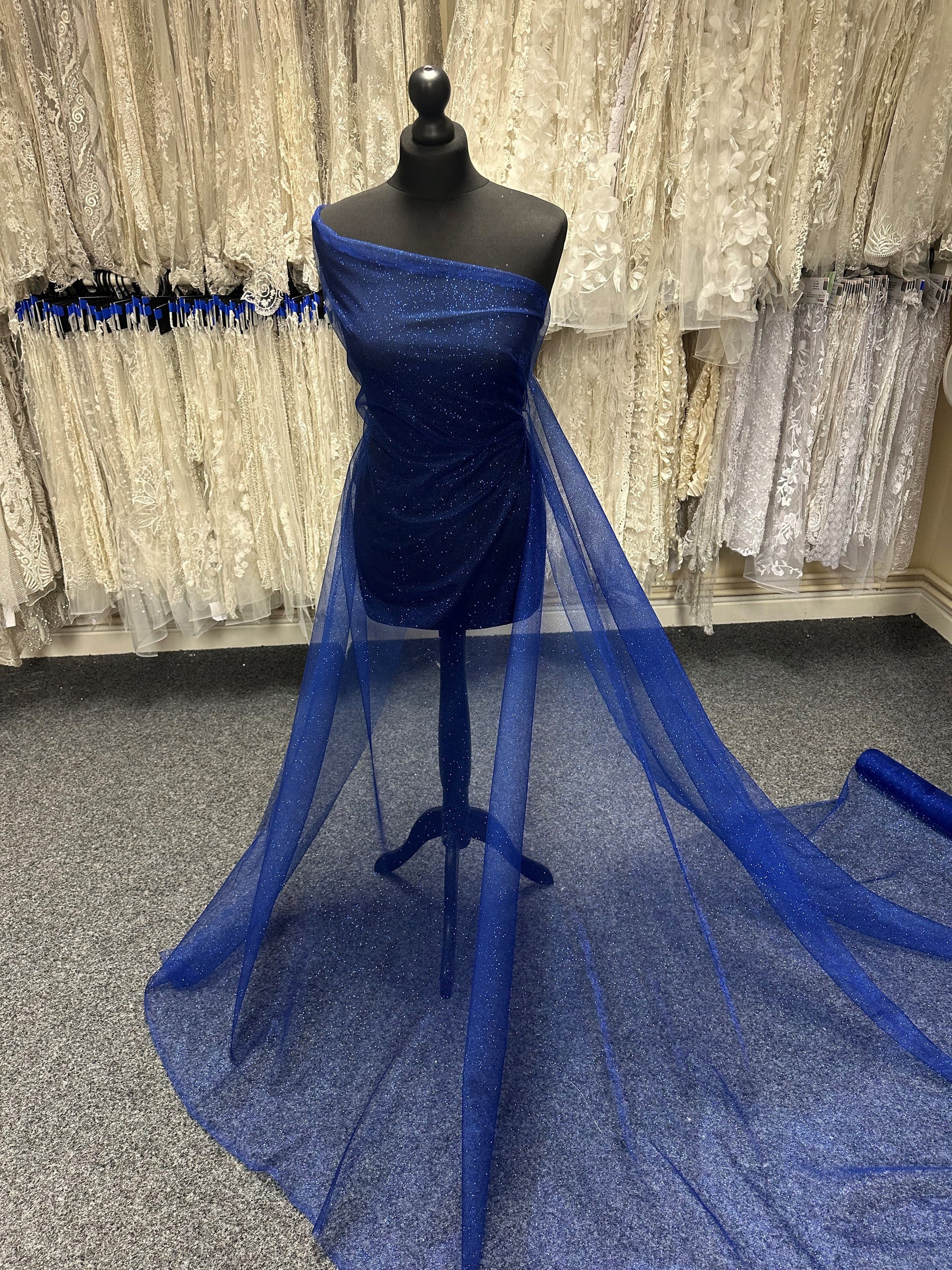 Tulle pailleté bleu roi - Rocket