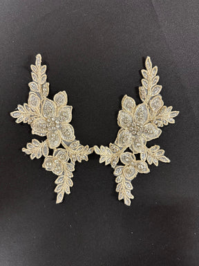 Appliques en cristal or brodée - Delta