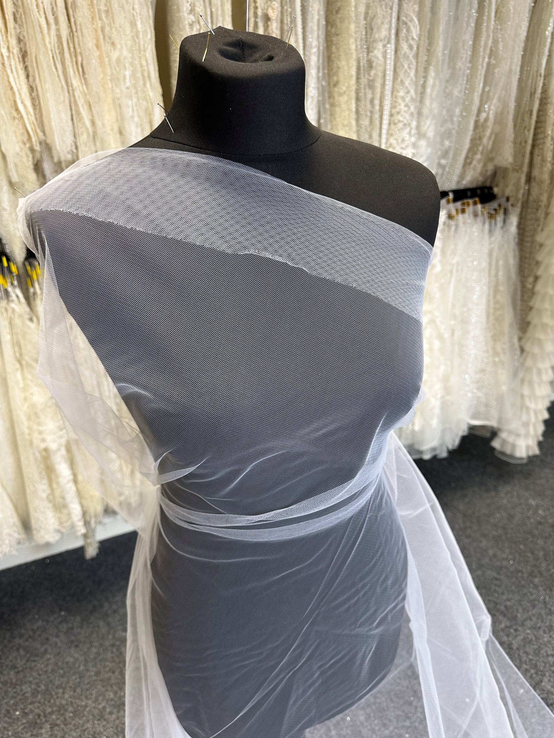 Tulle de mariée blanc pour voiles – Crescendo