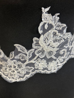 Galon de Dentelle Perlé Blanche - Chloe.