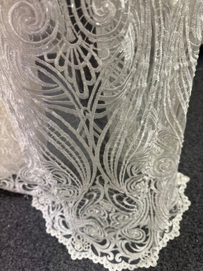 Dentelle Broderie Perlée Ivoire - Béatrice