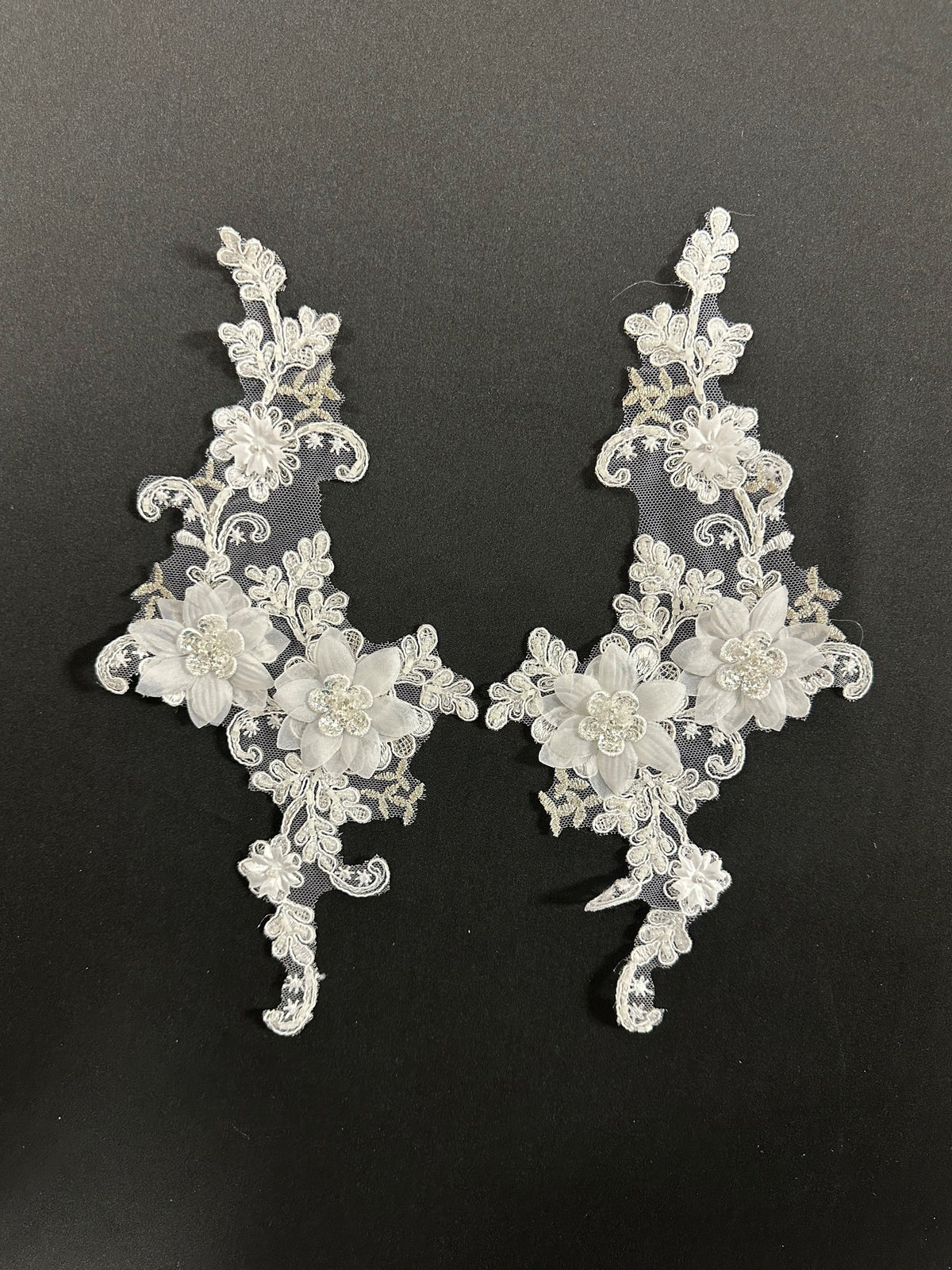 Appliques en dentelle Blanches florale - Columba