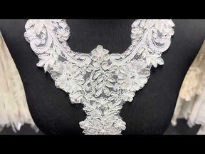 Applique en dentelle ivoire cordée - Duchy