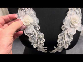 Appliques en dentelle ivoire perlée – Virginia