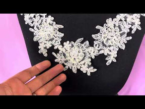 Appliques en dentelle ivoire cordée - Belinda (Large)