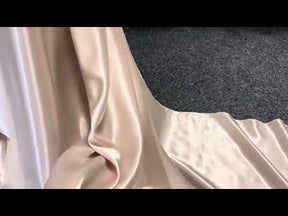 Satin extensible en polyester beige - Courage